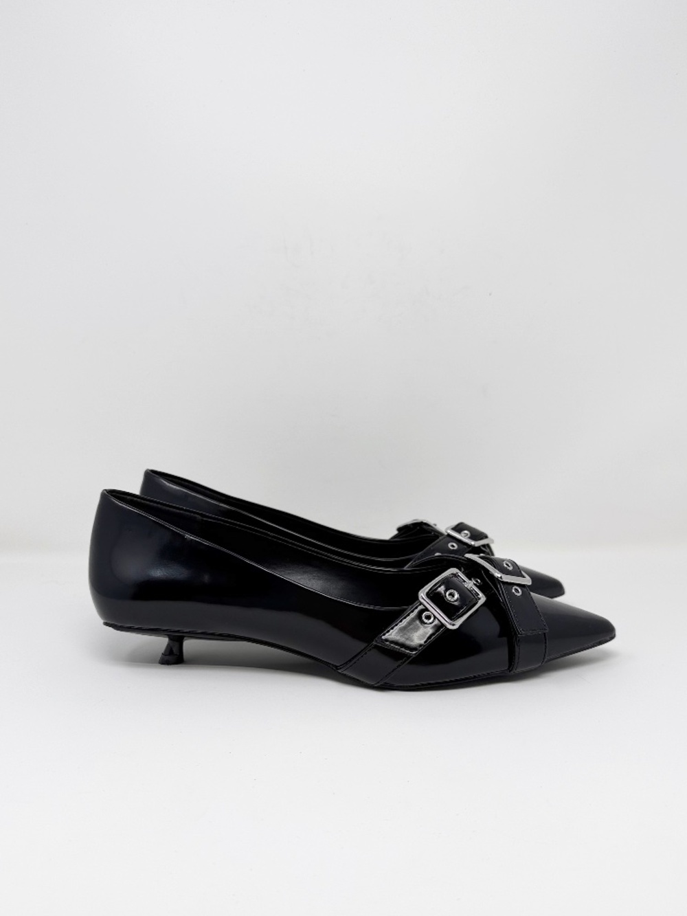 New Free People So 90s Kitten Heel Pump Black Sz 9 - Picture 4 of 14